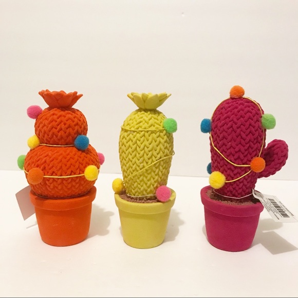 Other - NEW 3 colorful decorative faux cactus